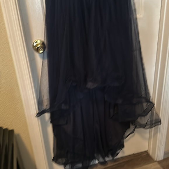 Beautiful Navy Blue Hi-Low tank style formal Evening Dress - Picture 6 of 9